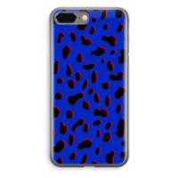 Blue Leopard: iPhone 8 Plus Transparant Hoesje