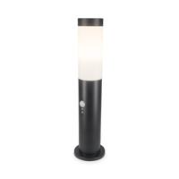 Dally LED Sokkellamp Zwart S - Bewegingssensor - Schemerschakelaar - E27 fitting - IP44 Waterdicht - 45 cm - tuinverlichting - padverlichting