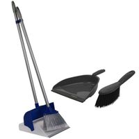 Combieset van 2x stoffer/blik artikelen lange/korte steel