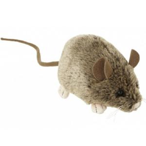 Nature Planet pluche knuffeldier muis - grijs/bruin - 12 cm - muizen knuffels