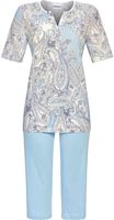Pyjama bloemen paisley blauw - thumbnail