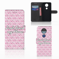 Motorola Moto E5 Plus Portemonnee Hoesje Flowers Pink DTMP - thumbnail