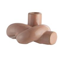 Op=Op | Leen Bakker - Kandelaar Knoop - - 11,5x15,5x8 Cm - Keramiek - Roze - 15.5x11.5x8 Cm