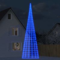 Lichtkegel aan vlaggenmast 3000 blauwe LED's 800 cm