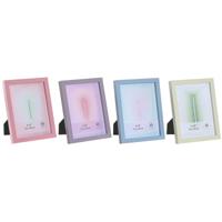 Fotolijsten Home ESPRIT Blauw Groen Kristal Hout MDF Stads (4 Stuks)