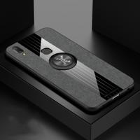 Voor vivo Y75/V7 XINLI stiksels doek textuur schokbestendig TPU beschermhoes met ring houder (grijs)