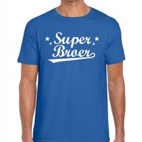 Super broer cadeau t-shirt blauw heren Super broer cadeau t-shirt blauw heren