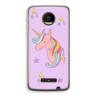 Roze eenhoorn: Motorola Moto Z Force Transparant Hoesje