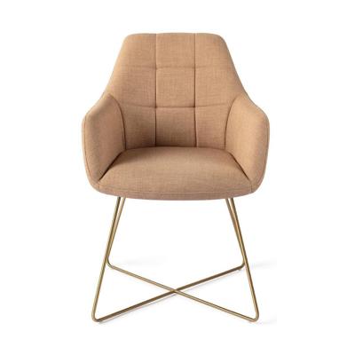 Jesper Home Noto eetkamerstoel Toasted Toffee cross gold