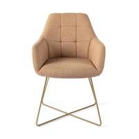 Jesper Home Noto eetkamerstoel Toasted Toffee cross gold