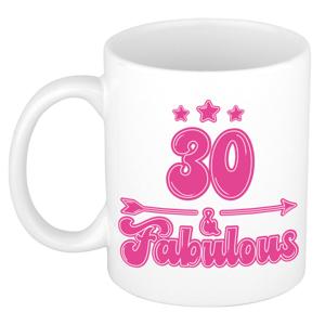 Verjaardag cadeau mok 30 jaar - geweldig - roze - 300 ml - Keramiek