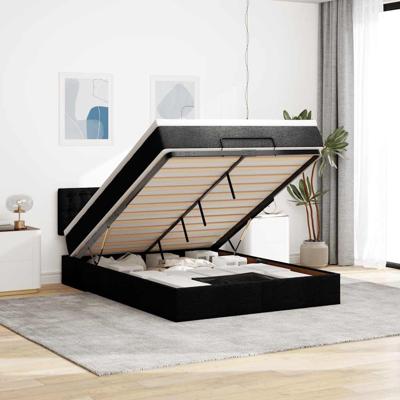 Bed met matras 140x200 cm stof zwart