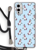 Eenhoorns overal: OnePlus 9 Transparant Hoesje met koord