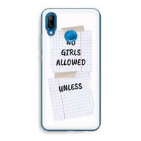 No Girls Allowed Unless: Huawei P20 Lite Transparant Hoesje