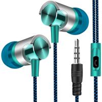 Metalen bedrade oortelefoon Super Bass sound hoofdtelefoon in-ear sport headset met microfoon voor Xiaomi Samsung Huawei (groen)
