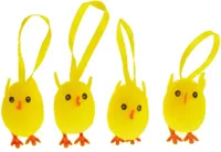 Anna's Collection paashanger kuiken 4cm geel 4 stuks