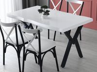 Rechthoekige eettafel ELOI 140 cm wit/zwart