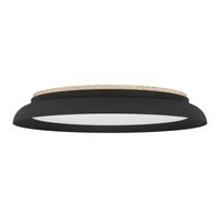 EGLO Penjamo 1 Plafondlamp - LED - Ø 46,5 cm - Zwart/Bruin/Wit - Staal/Hout