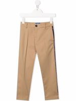 Fay Kids pantalon en coton à bande logo - Tons neutres