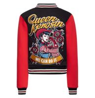 Queen Kerosin We Can Do It Cowgirl College Jacket Black & Red-3XL