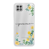 Gele bloemen: Samsung Galaxy A22 4G Transparant Hoesje Gele bloemen: Samsung Galaxy A22 4G Transparant Hoesje