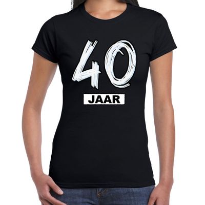 40 jaar verjaardag cadeau t-shirt zwart voor dames