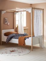 Kinderhemelbed ROMANCE wit/hout