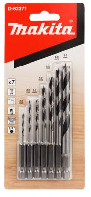 Makita Accessoires D-62371 Houtspiraalborenset 7-delig 1/4&apos;&apos; - D-62371