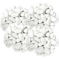 Concorde Decoratie steentjes - 4x - wit - 350 gram - 5 / 10 mm - kiezelstenen - hobby stenen