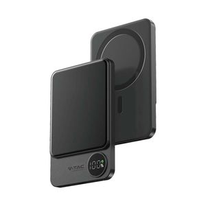 V-TAC VT-50005-SG Magnetische draadloze powerbank - Space - Grijs - 5000mAh