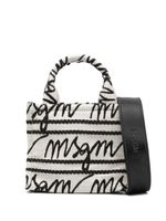 MSGM sac cabas à logo en jacquard - Tons neutres