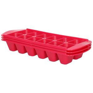 PlasticForte IJsblokjesvorm - 3x stuks - roze - ijsklontjes maken - 29 x 11 cm