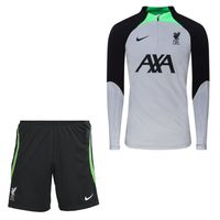 Nike Liverpool Trainingsset 1/4-Zip 2023-2024 Grijs Zwart Groen - thumbnail