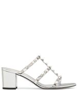 Valentino Garavani mules à ornements Rockstud - Argent - thumbnail