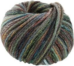 Lana Grossa Cool Merino Big Color 412 Grijs/Geel/Olijf/Turquoise/Groen/Donkergroen/Oker