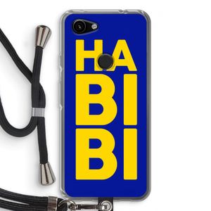 Habibi Blue: Pixel 3a Transparant Hoesje met koord