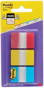 Post-It Tabs, 1 inch Solid, Red, Yellow, Blue, 22 Tabs/Color, 66/Dispenser zelfklevende tab Blauw, Rood, Geel