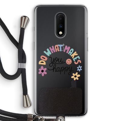 Happy days: OnePlus 7 Transparant Hoesje met koord