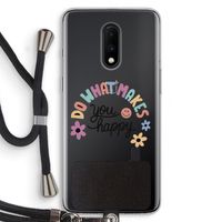 Happy days: OnePlus 7 Transparant Hoesje met koord