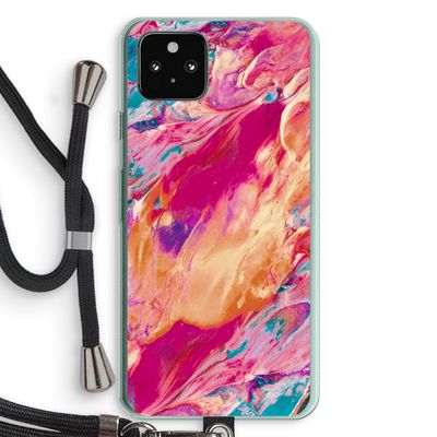 Pastel Echoes: Pixel 5a 5G Transparant Hoesje met koord