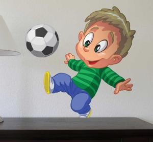 Sticker kinderkamer voetbal kind