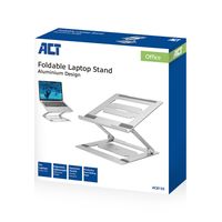 ACT Connectivity Laptopstandaard aluminium standaard Opvouwbaar, traploos in hoogte verstelbaar - thumbnail