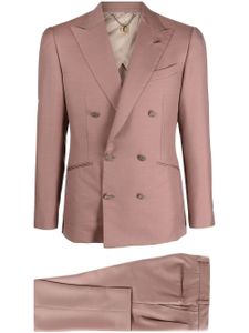 Maurizio Miri double-breasted peak-lapel suit - Marron