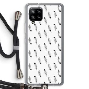 Pluimen: Samsung Galaxy A42 5G Transparant Hoesje met koord
