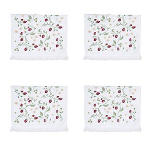 HAES DECO - Gastendoek / handdoek - 40x66 cm - 100% Katoen - Wild Strawberries