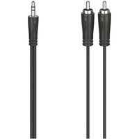 Hama Audiokabel, 3,5-mm-jack-stekker - 2 cinch-stekker, stereo, 3,0 m Mini jack kabel Zwart Hama Audiokabel, 3,5-mm-jack-stekker - 2 cinch-stekker, stereo, 3,0 m Mini jack kabel Zwart