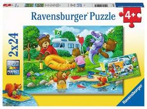 Ravensburger Kinderpuzzel 2x24 stukjes De familie Beer gaat kamperen