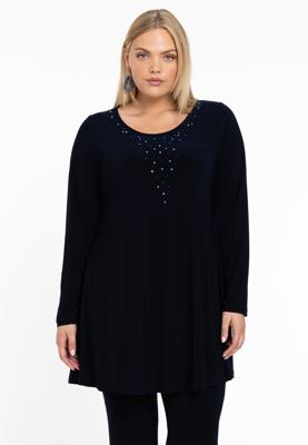 Yoek Tuniek wide bottom strass | Blauw | Maat 58/60