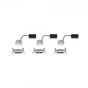 Paulmann Nova Inbouwlamp voor badkamer Set van 3 stuks LED LED 18 W IP44 Aluminium (gedraaid)