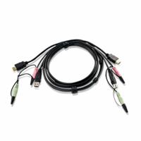 KVM-Schakelaar Aten 2L-7D02UH Zwart 1,8 m